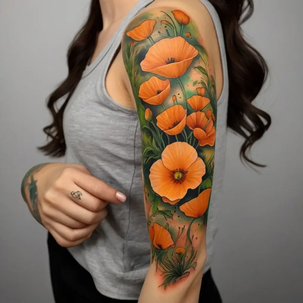 california poppy tattoo (60)