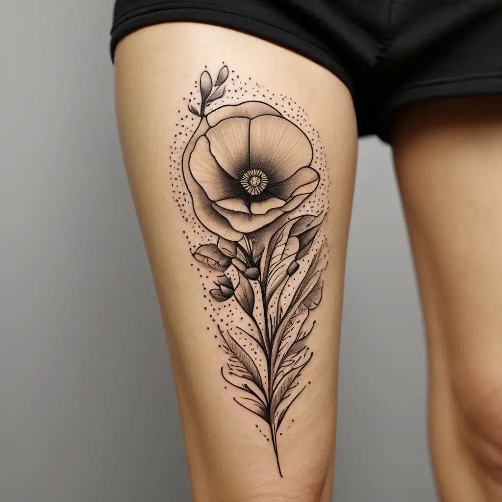 california poppy tattoo (63)