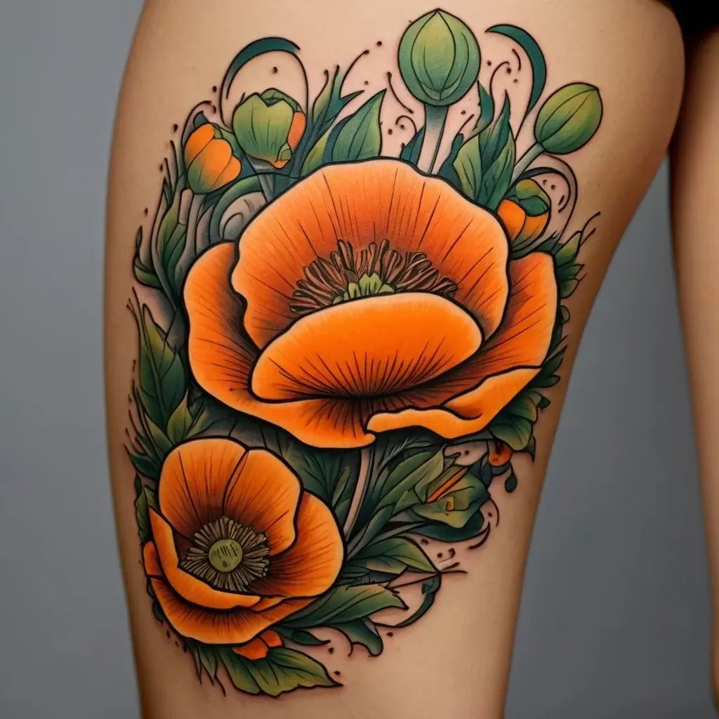 california poppy tattoo (64)