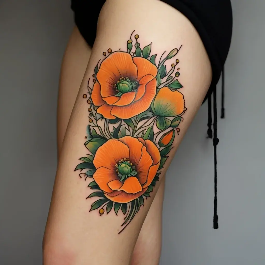 california poppy tattoo (65)