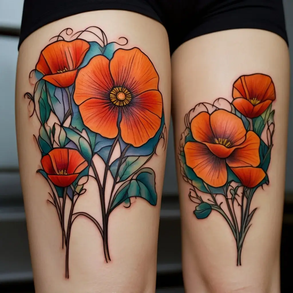 california poppy tattoo (7)