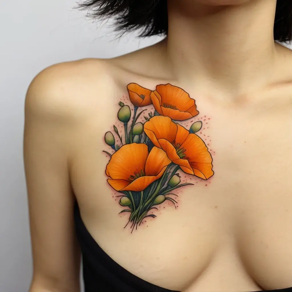 california poppy tattoo (73)