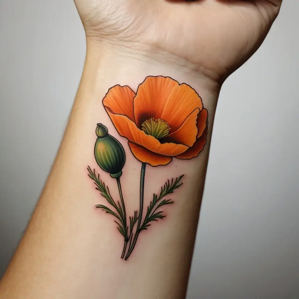 california poppy tattoo (74)