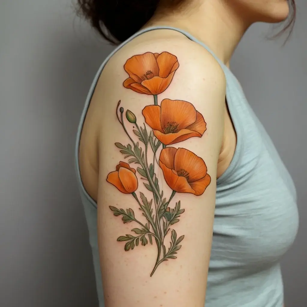 california poppy tattoo (8)