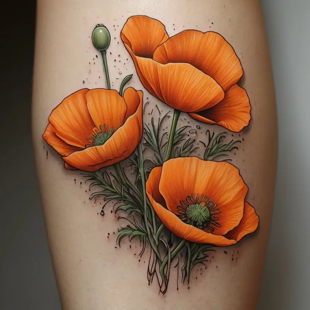 california poppy tattoo (85)