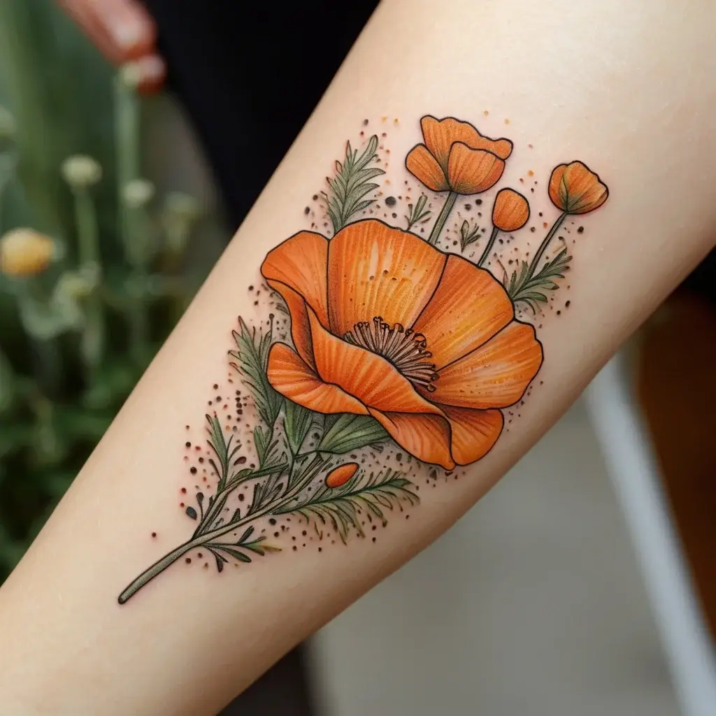 california poppy tattoo (9)