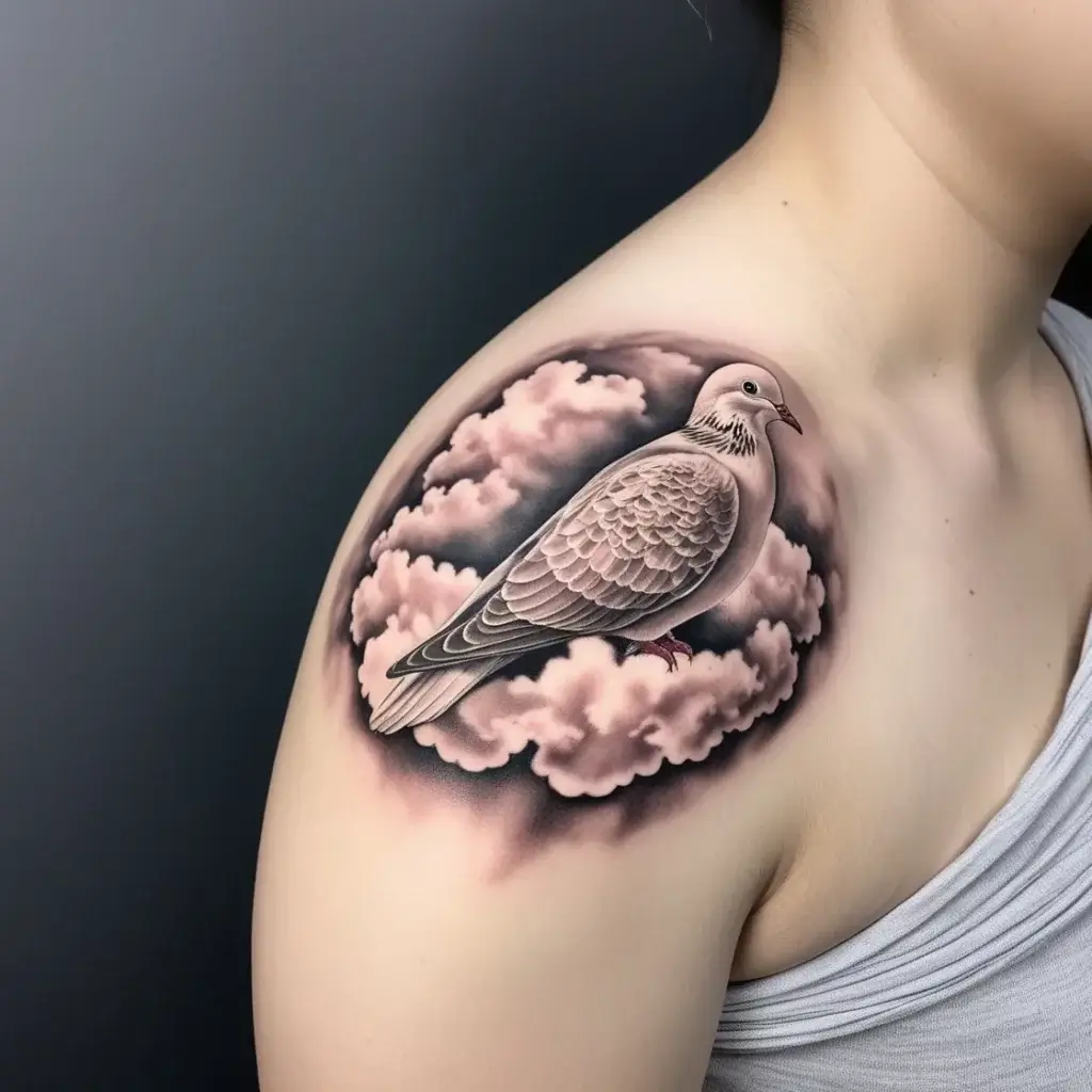 dove tattoos with clouds (11)