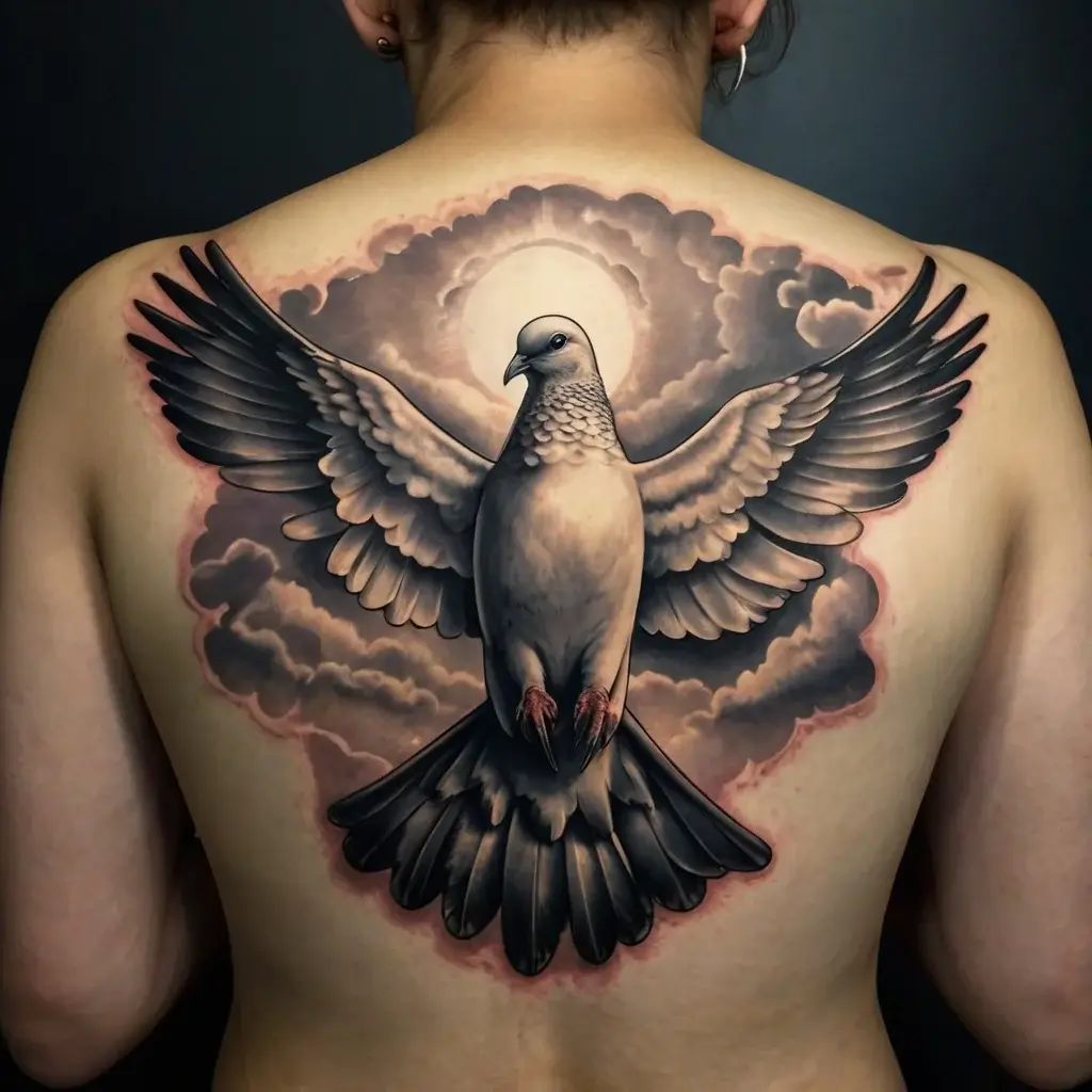 dove tattoos with clouds (15)