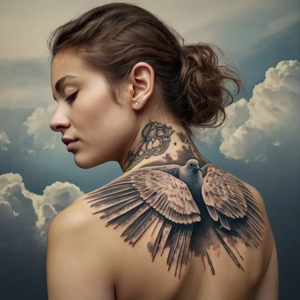 dove tattoos with clouds (17)