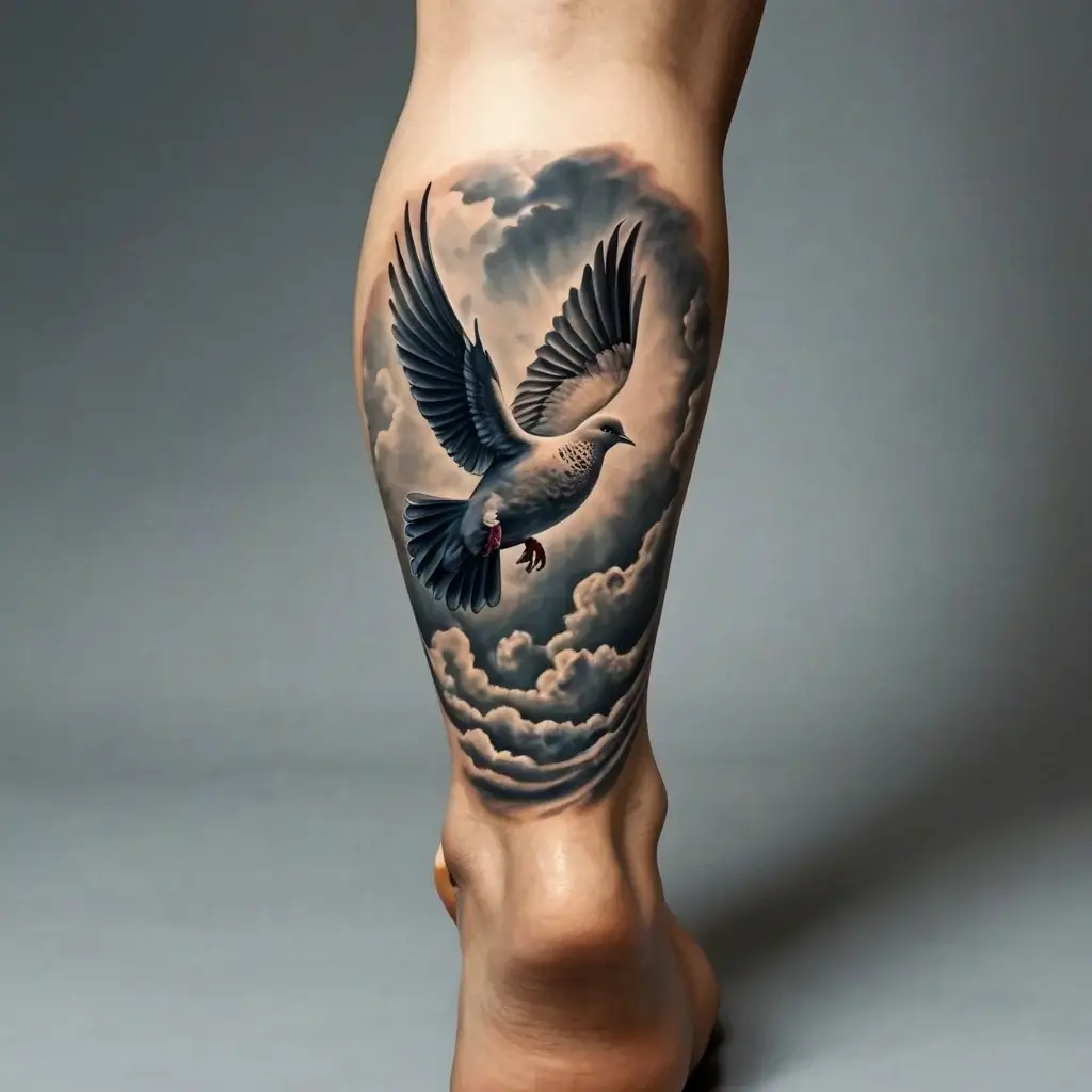 dove tattoos with clouds (19)