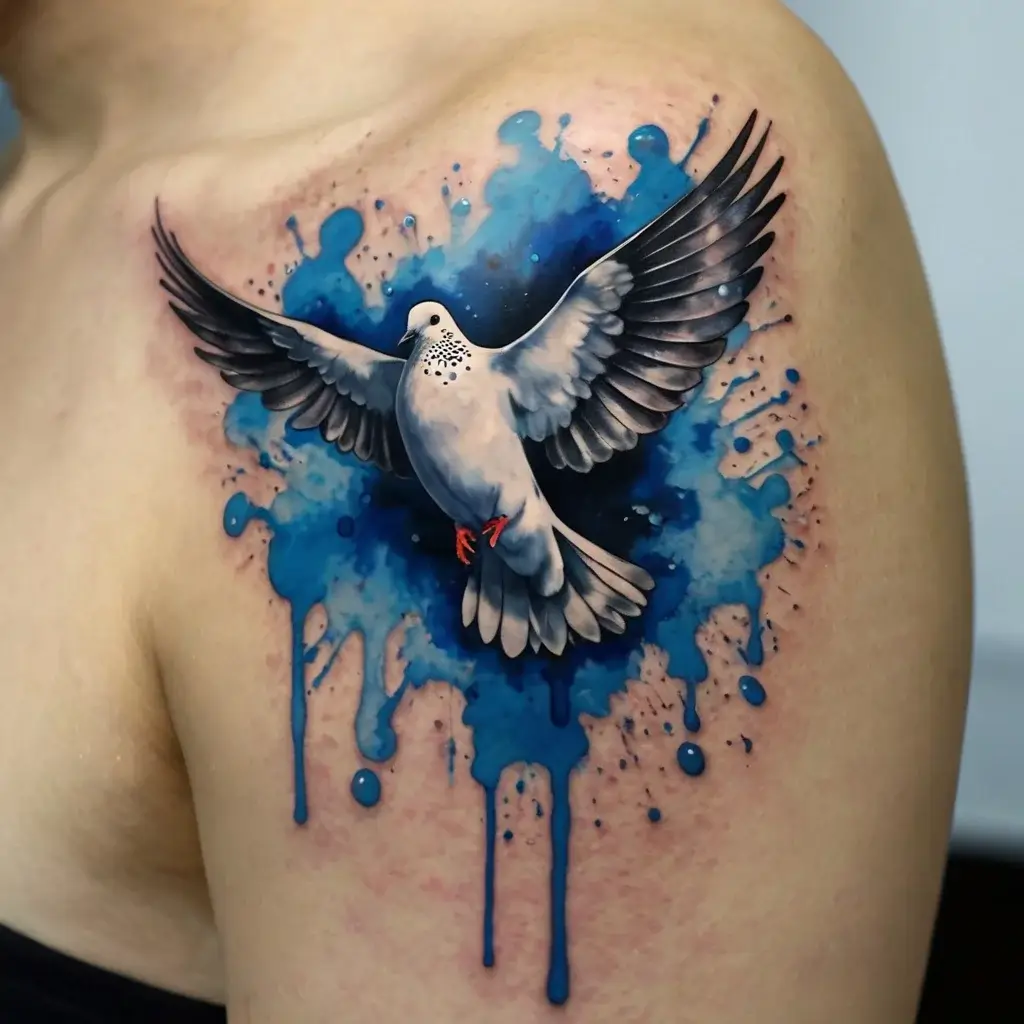 dove tattoos with clouds (2)