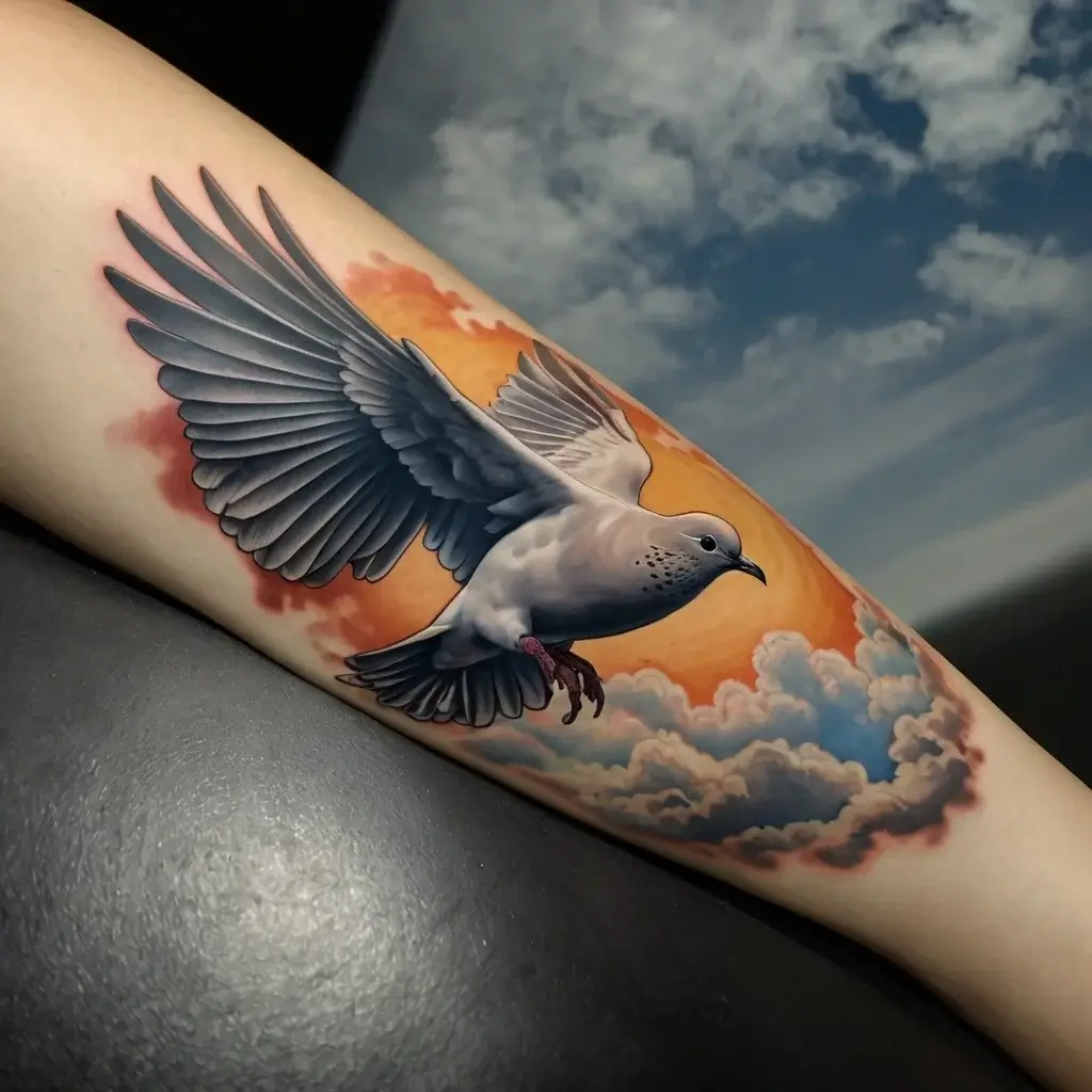 dove tattoos with clouds (20)