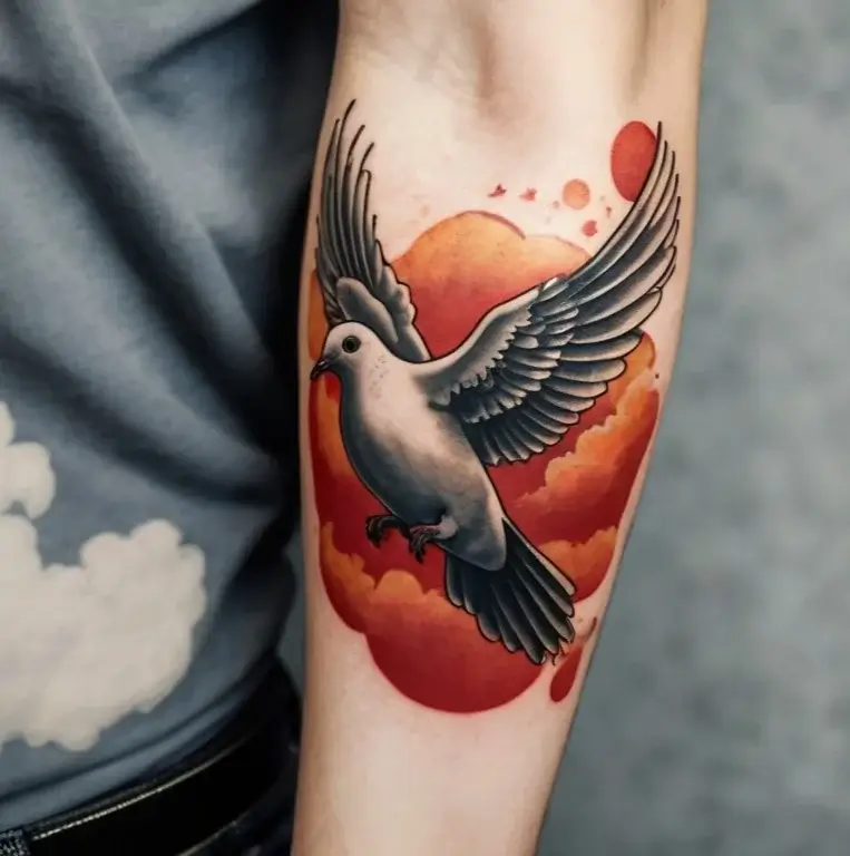 dove tattoos with clouds (25)