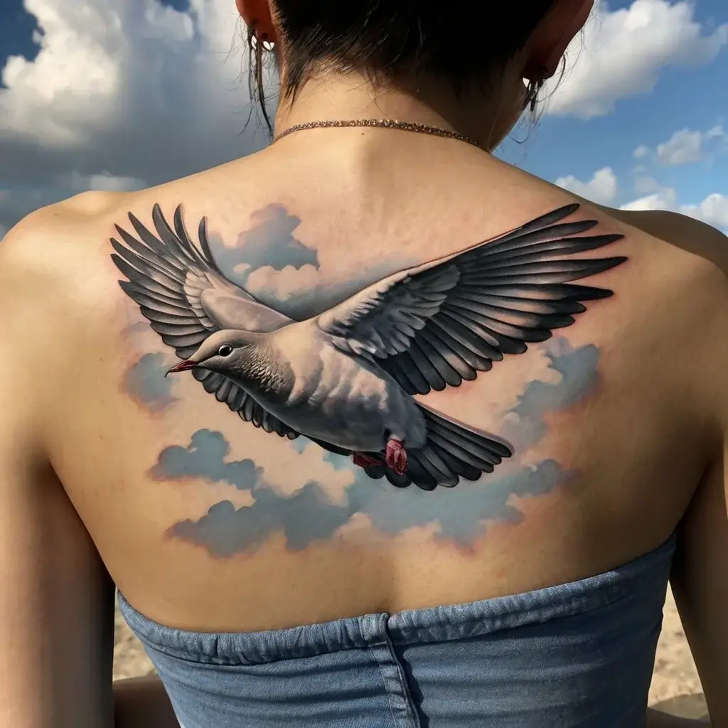 dove tattoos with clouds (26)