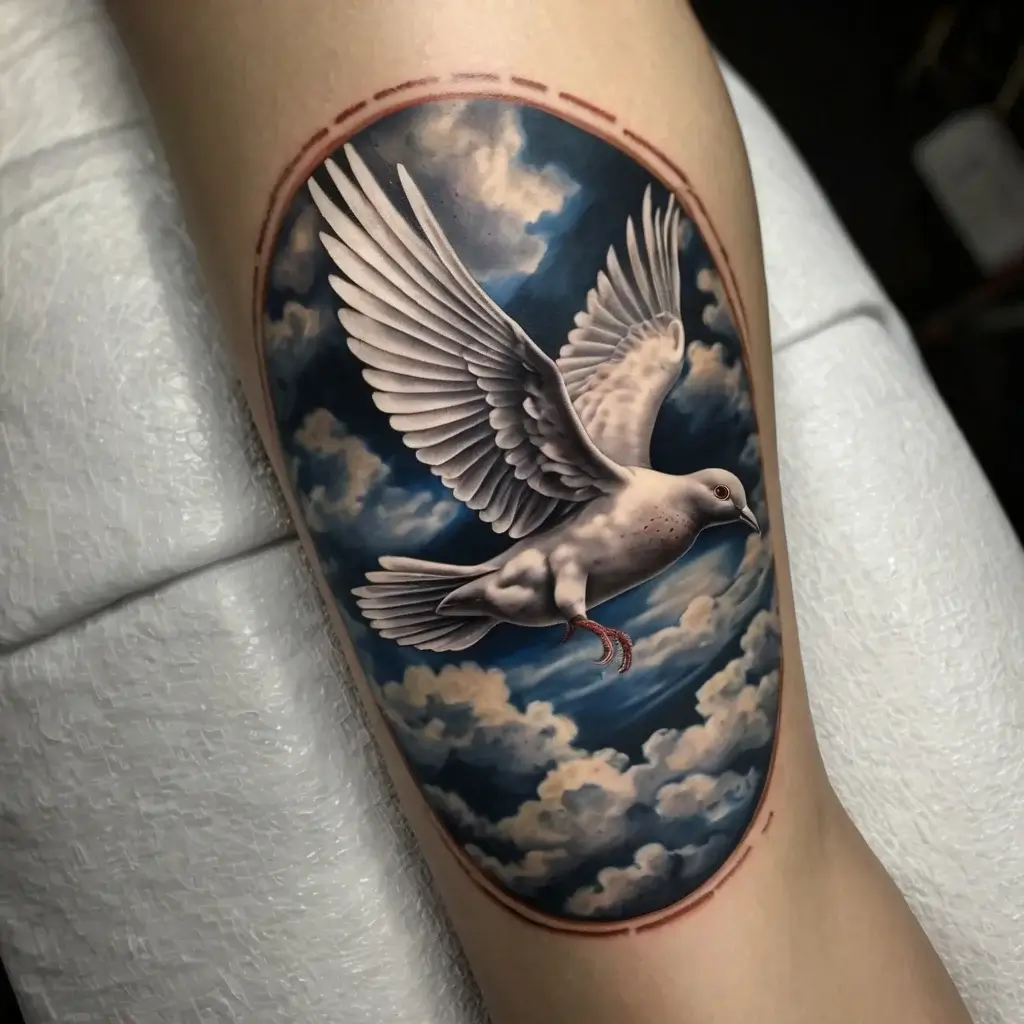 dove tattoos with clouds (27)