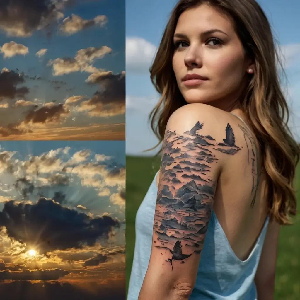 dove tattoos with clouds (28)