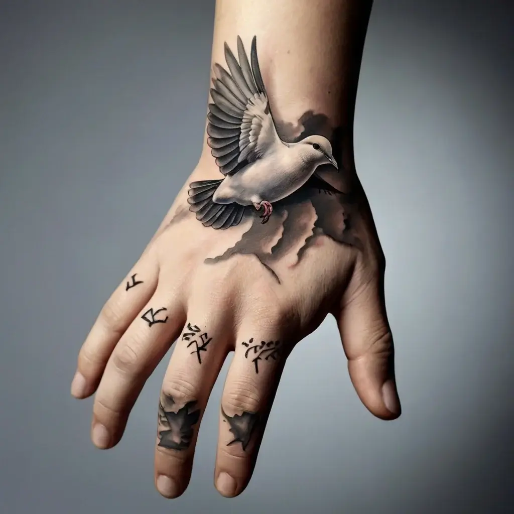 dove tattoos with clouds (29)