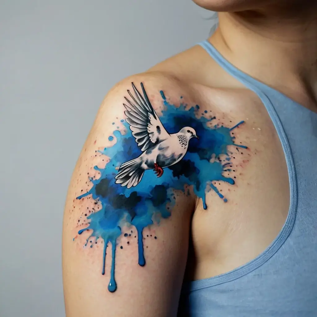 dove tattoos with clouds (3)