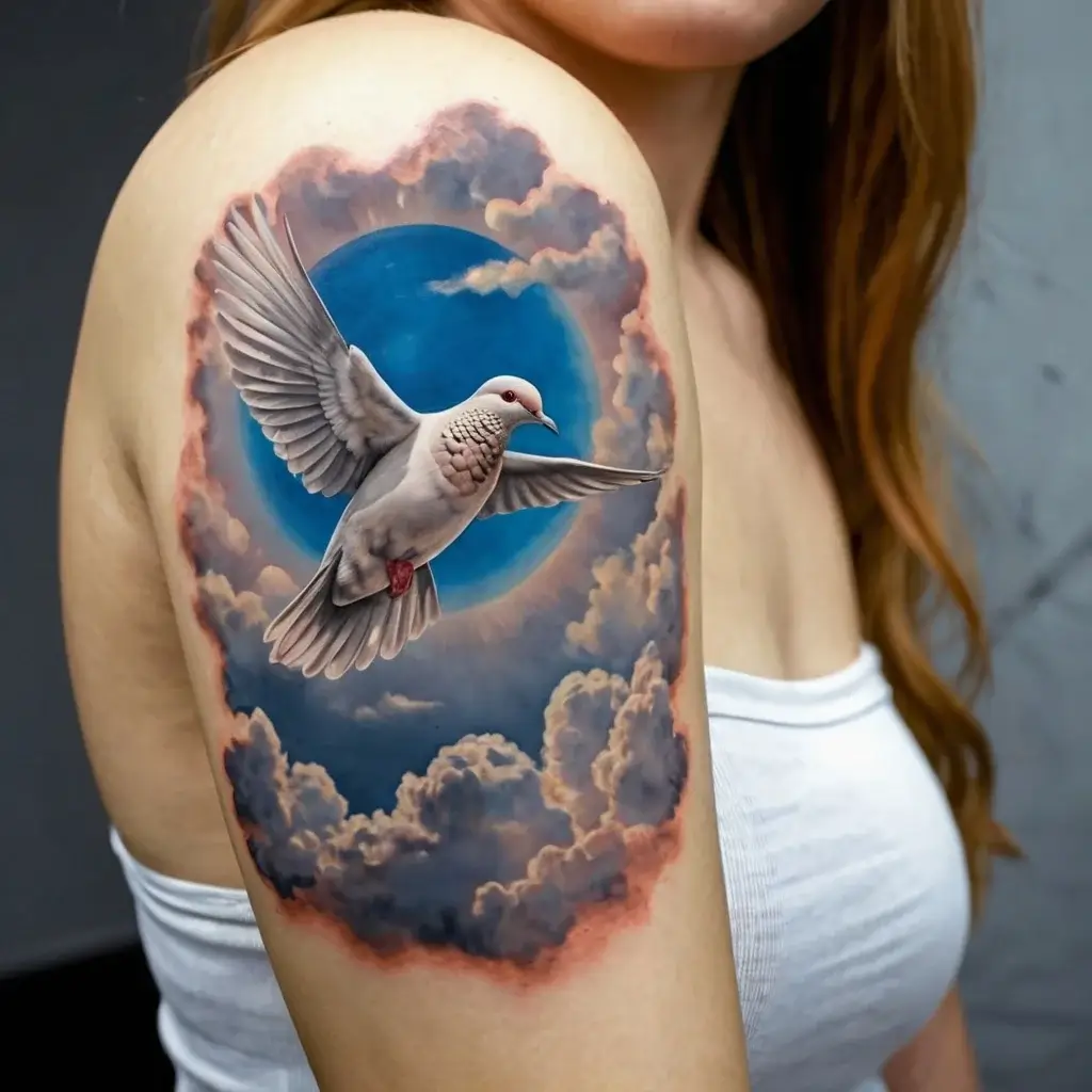 dove tattoos with clouds (30)