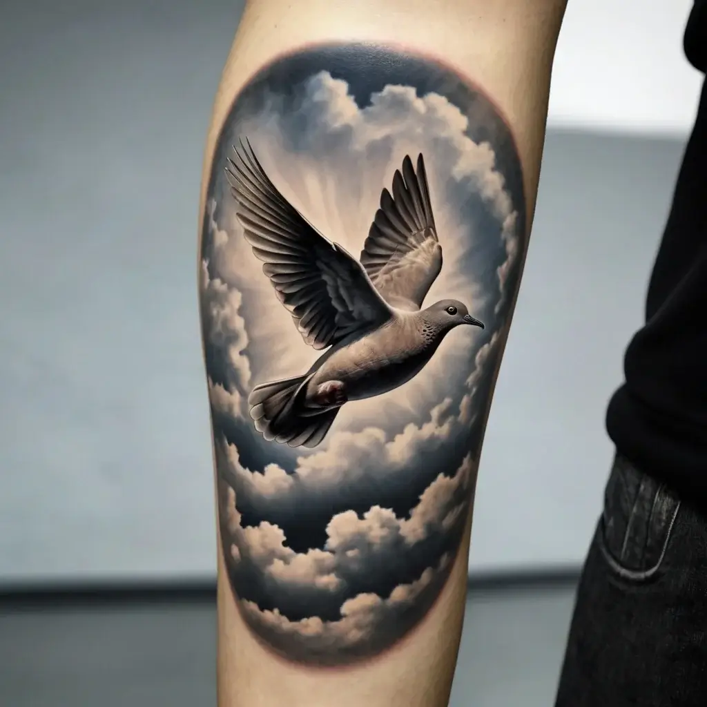 dove tattoos with clouds (35)