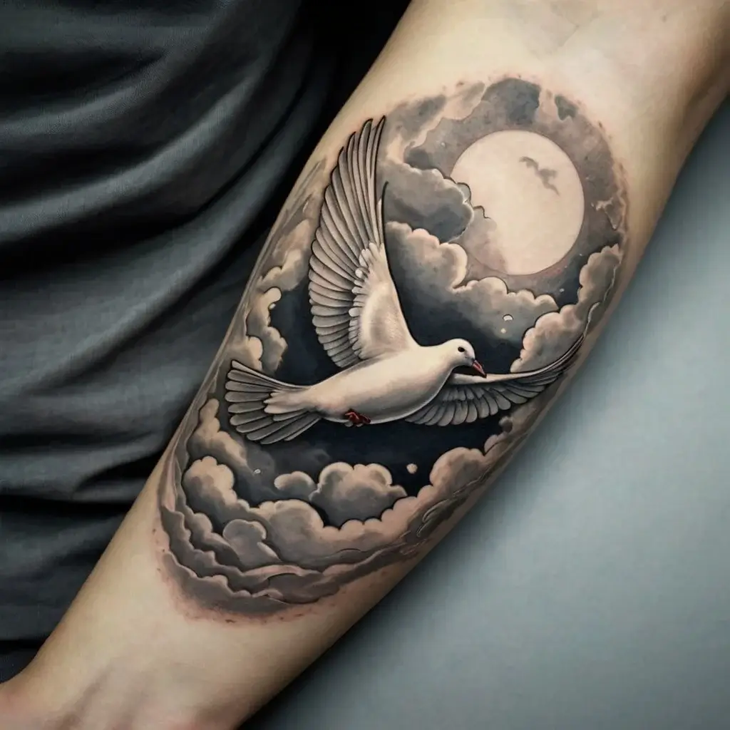 dove tattoos with clouds (36)