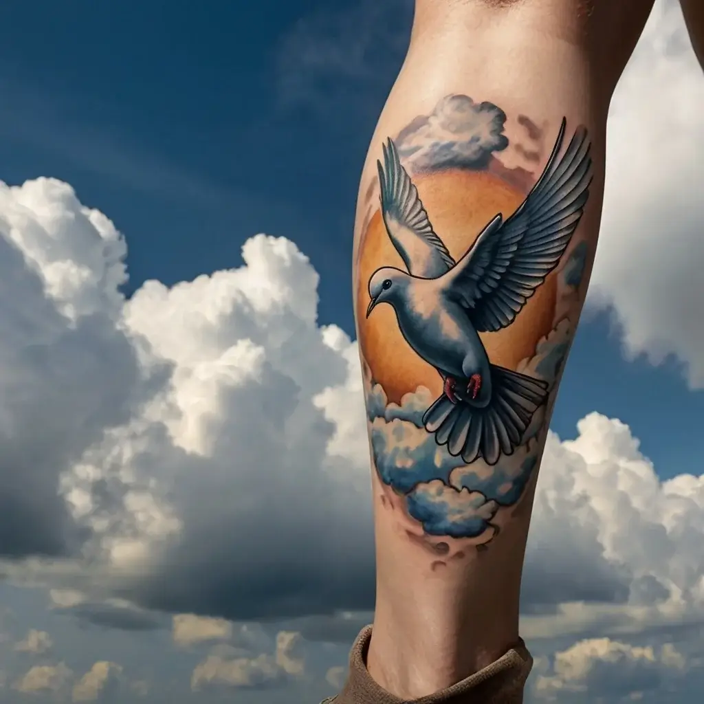 dove tattoos with clouds (38)