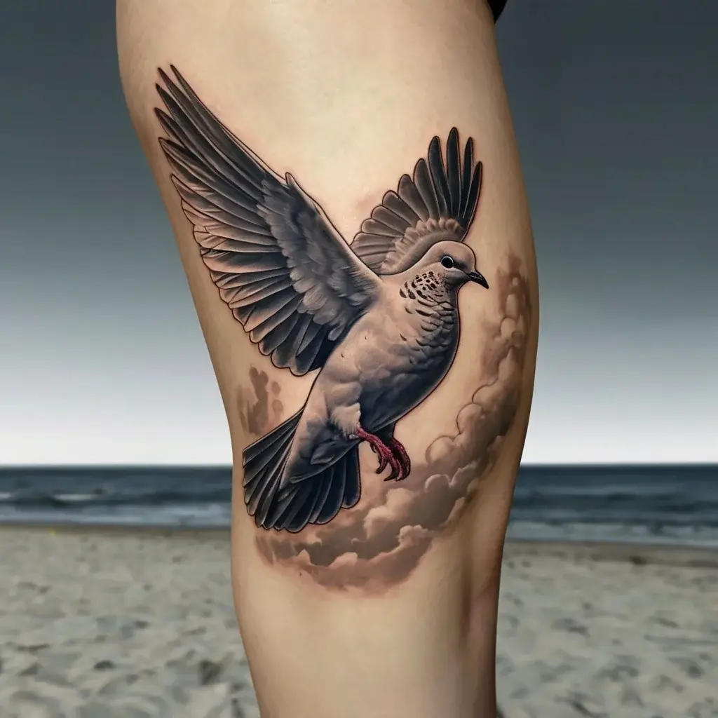 dove tattoos with clouds (40)