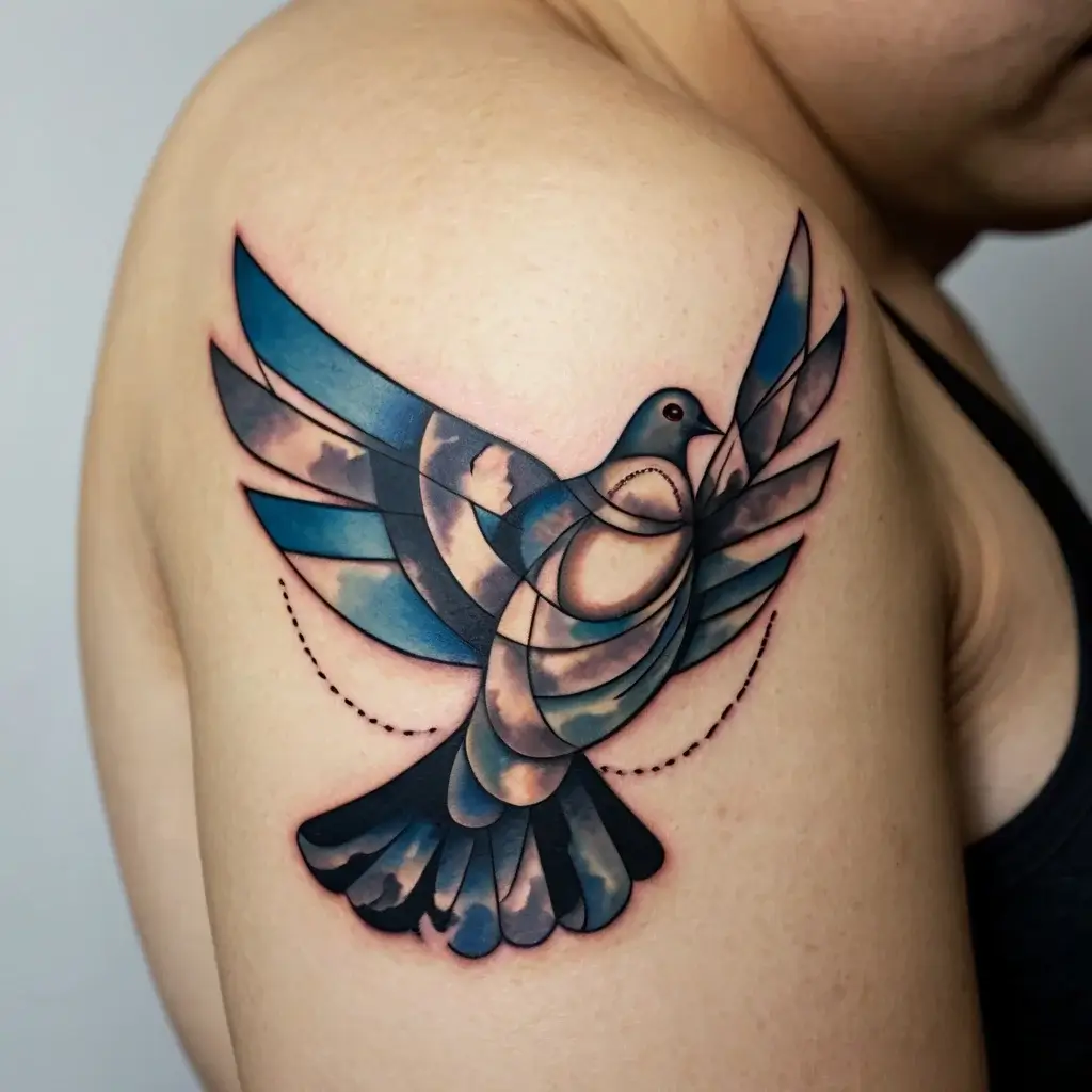 dove tattoos with clouds (6)