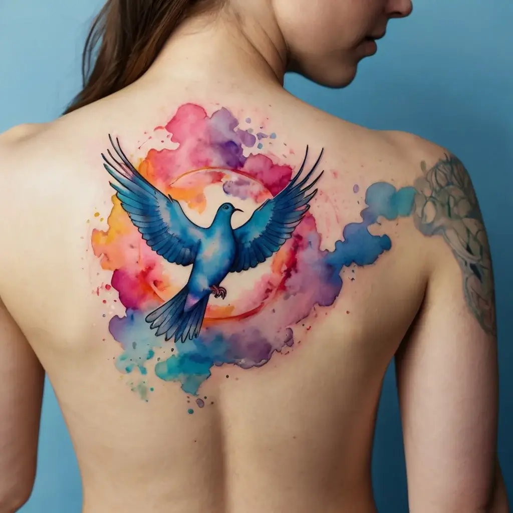 dove tattoos with clouds (8)