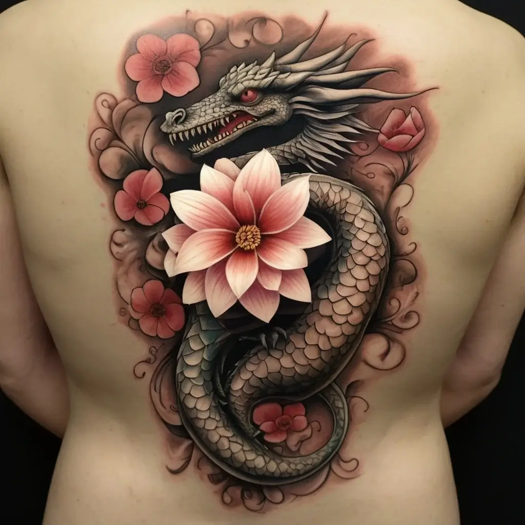 flower and dragon tattoo (1)