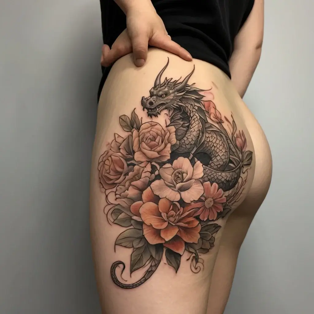 flower and dragon tattoo (4)