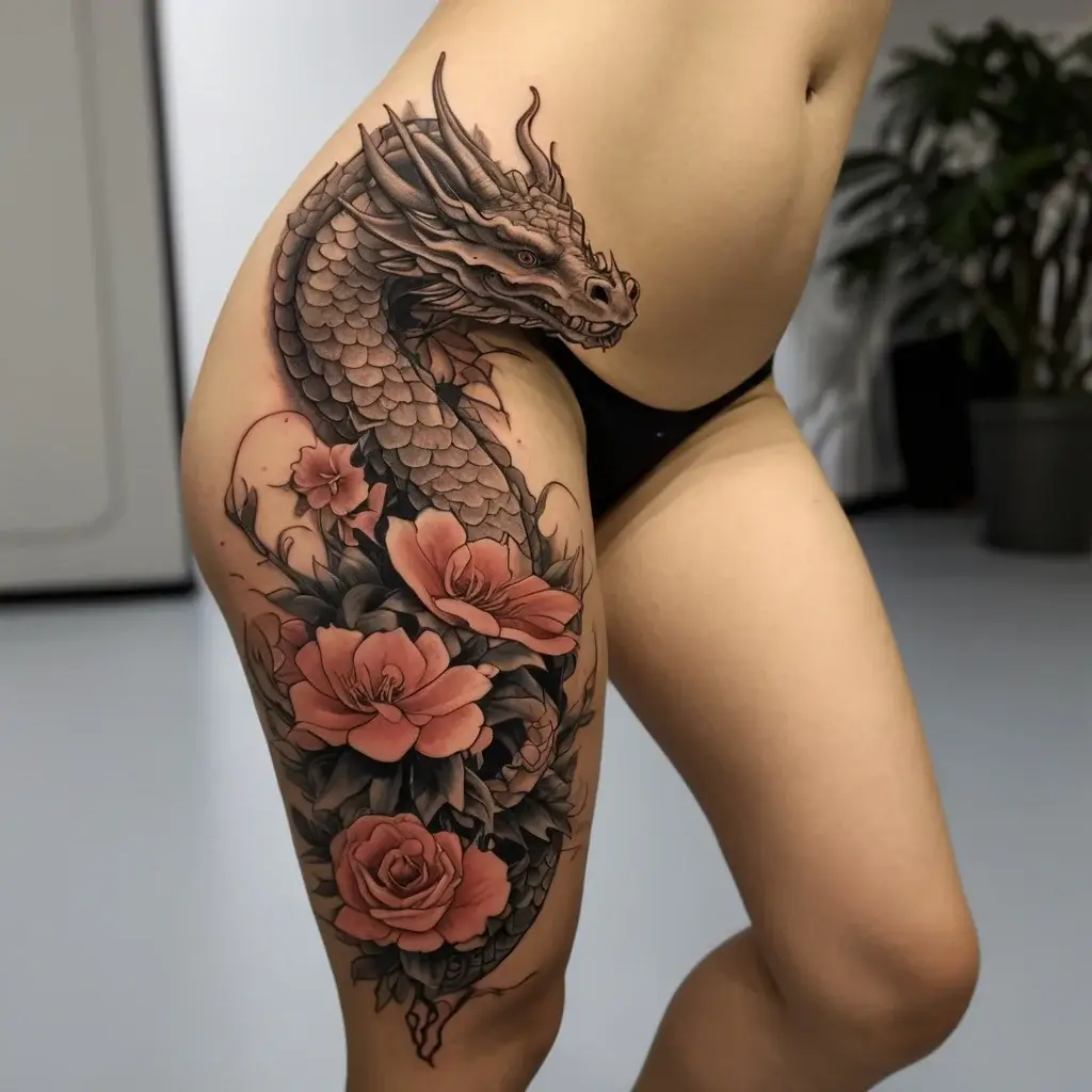 flower and dragon tattoo (5)