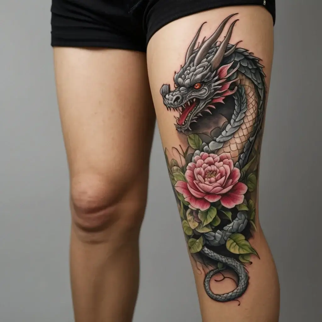 flower and dragon tattoo (6)