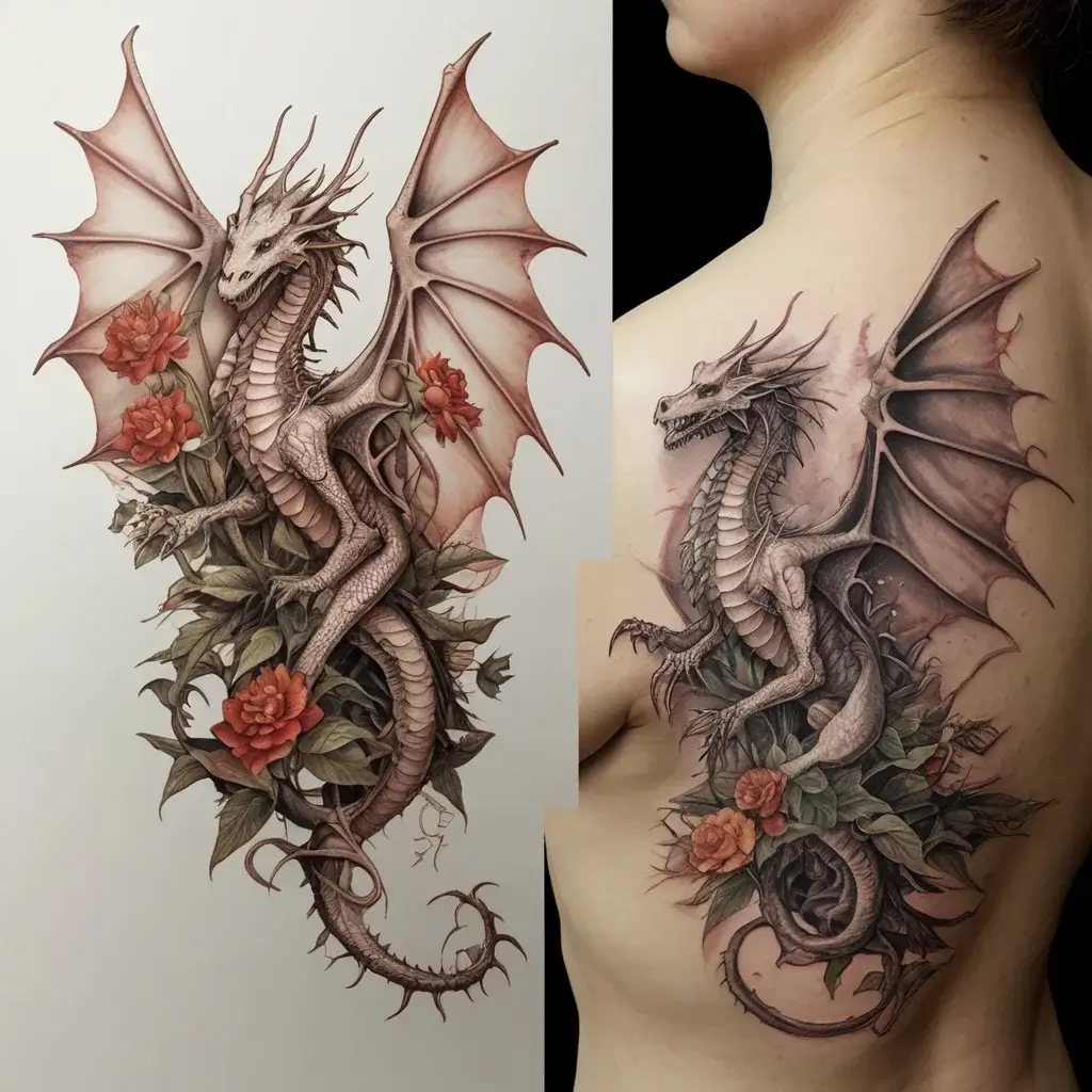 flower and dragon tattoo (9)