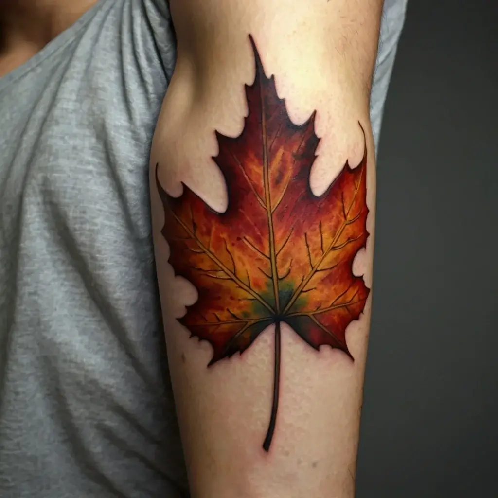 leaf tattoos (109)