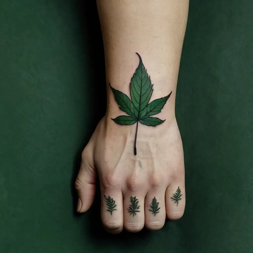 leaf tattoos (26)