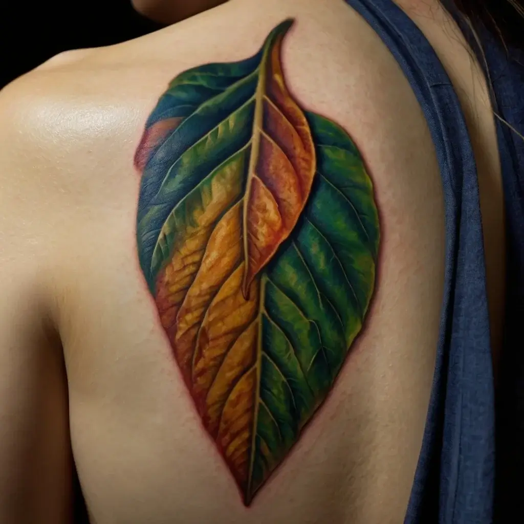 leaf tattoos (40)