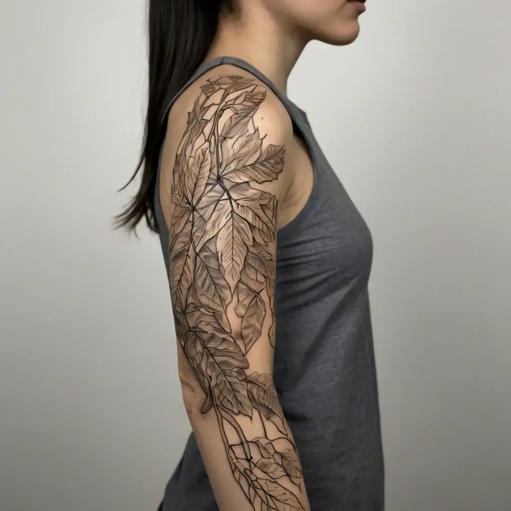 leaf tattoos (54)