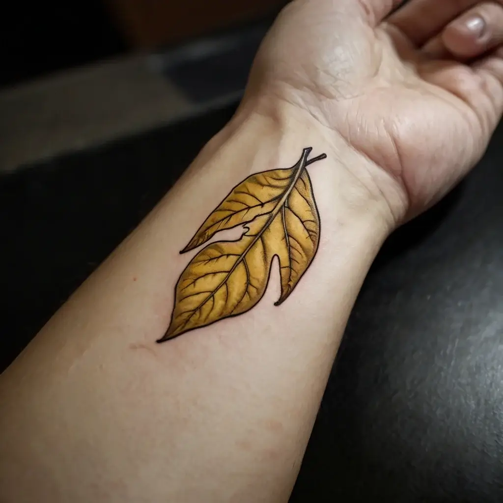 leaf tattoos (60)