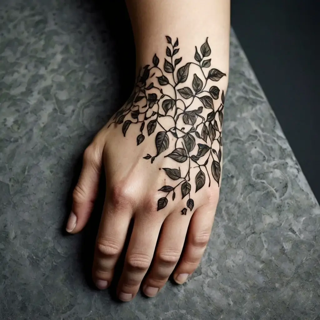 leaf tattoos (76)