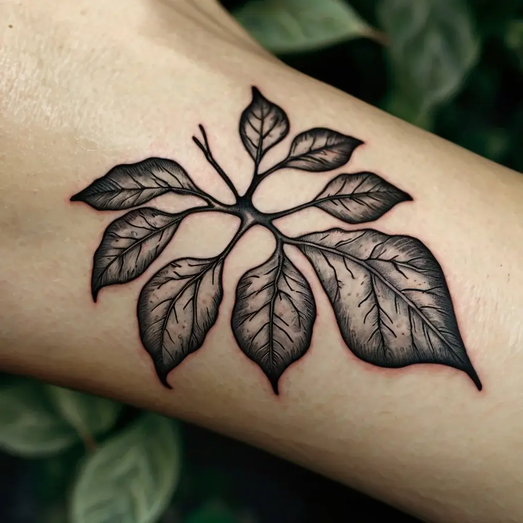 leaf tattoos (82)