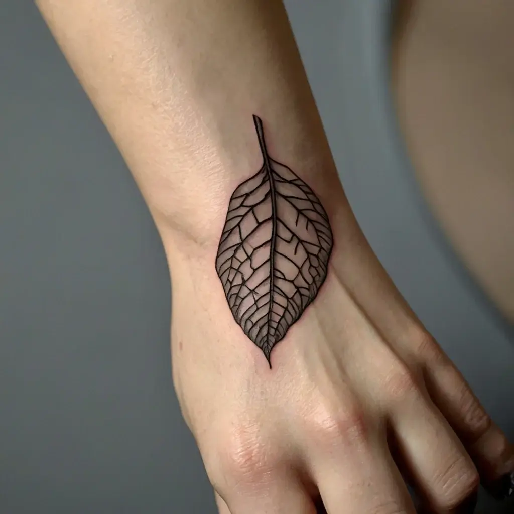 leaf tattoos (83)