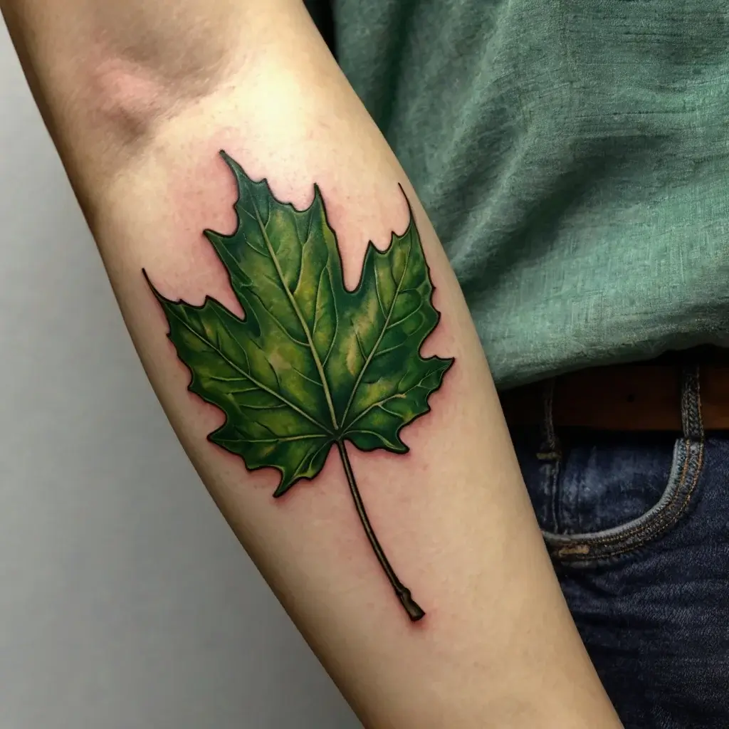 leaf tattoos (85)