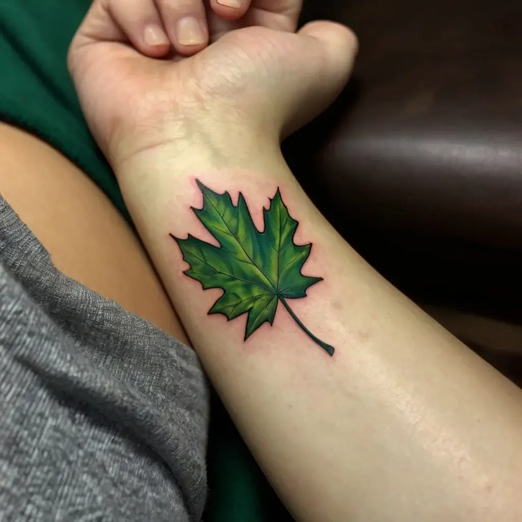 leaf tattoos (86)