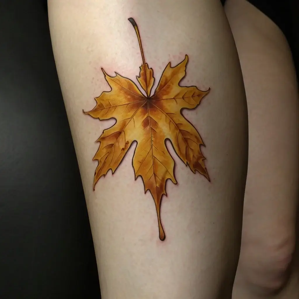 leaf tattoos (87)