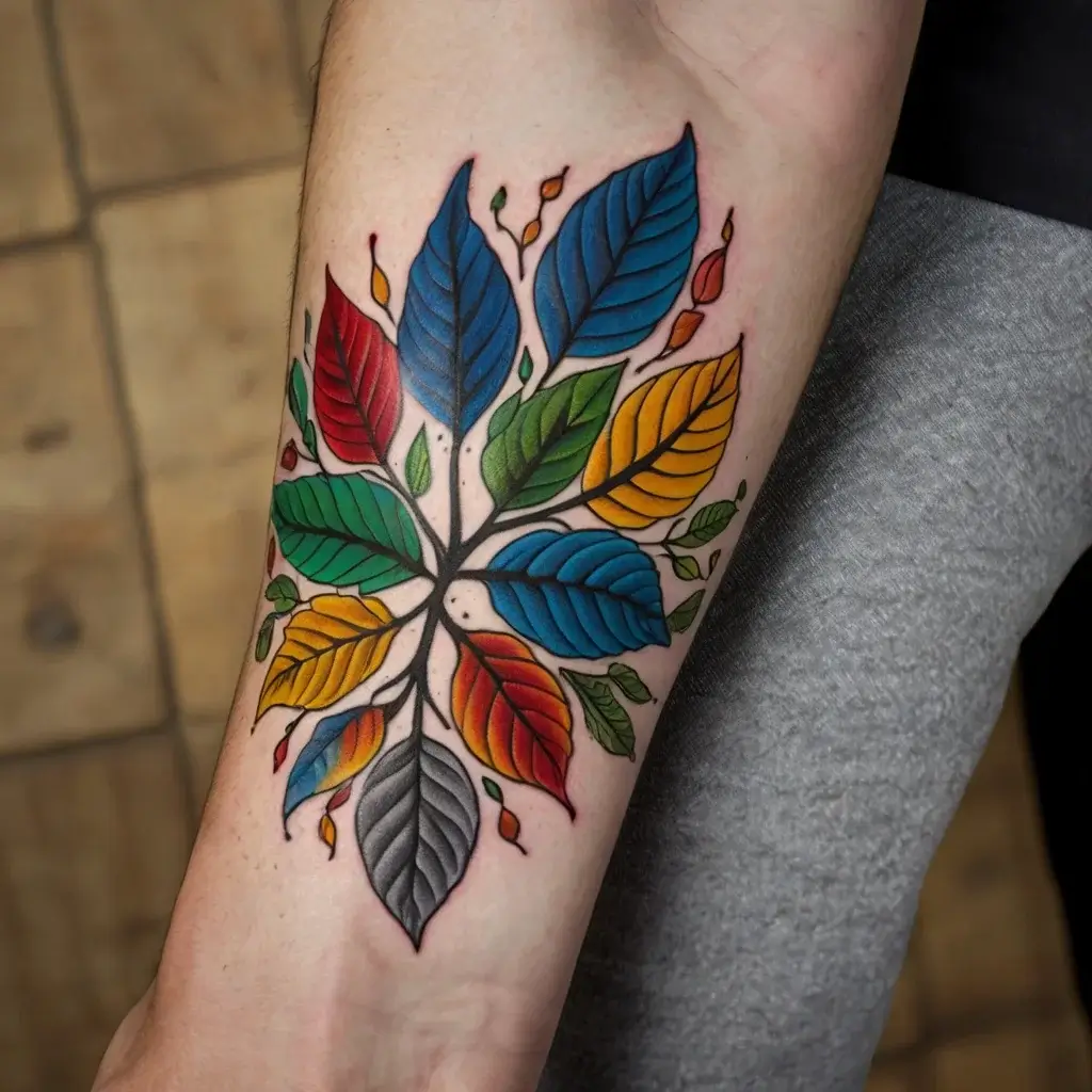 leaf tattoos (95)