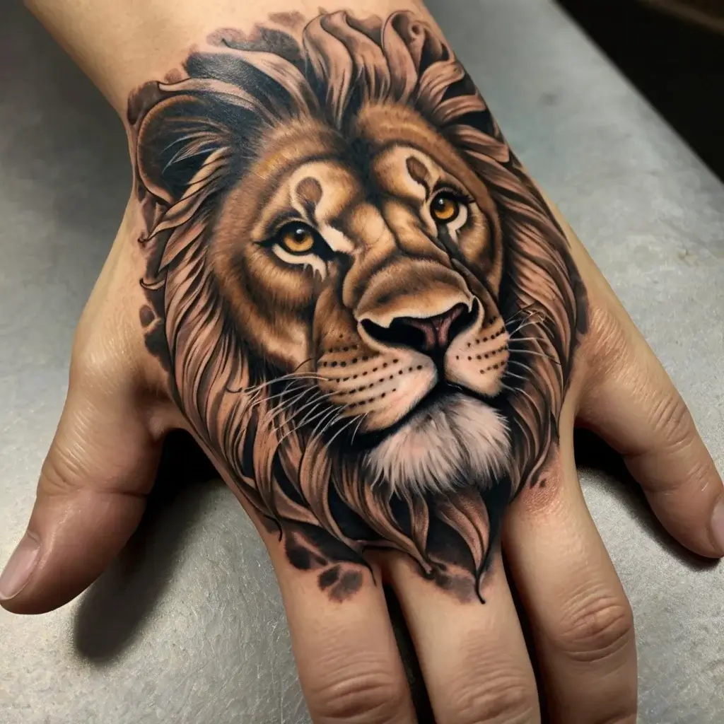 loin and flower tattoo (48)