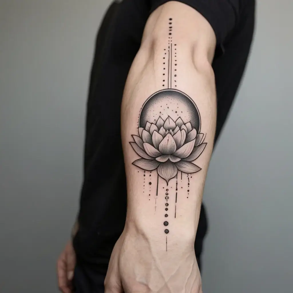 moon and lotus tattoo (104)