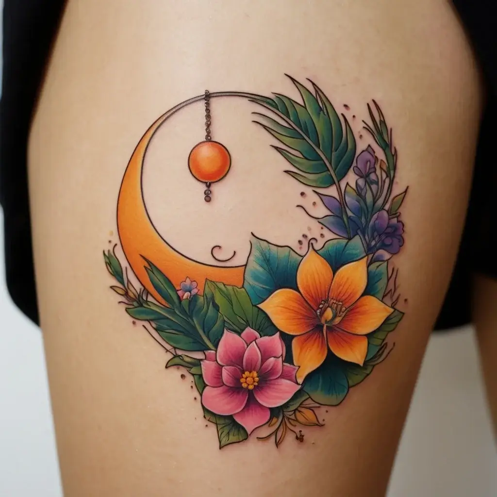 moon and lotus tattoo (13)