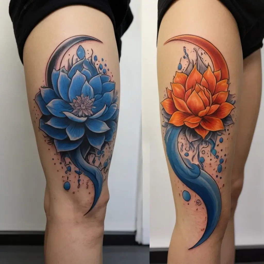 moon and lotus tattoo (16)